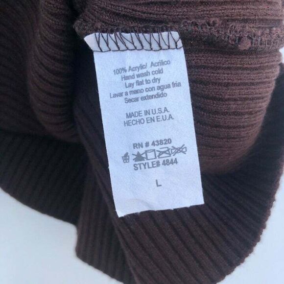 Windsor Brown Knit Sweater Top L Open Back Short Butterflies Sleeves Scoop Neck - Picture 11 of 12